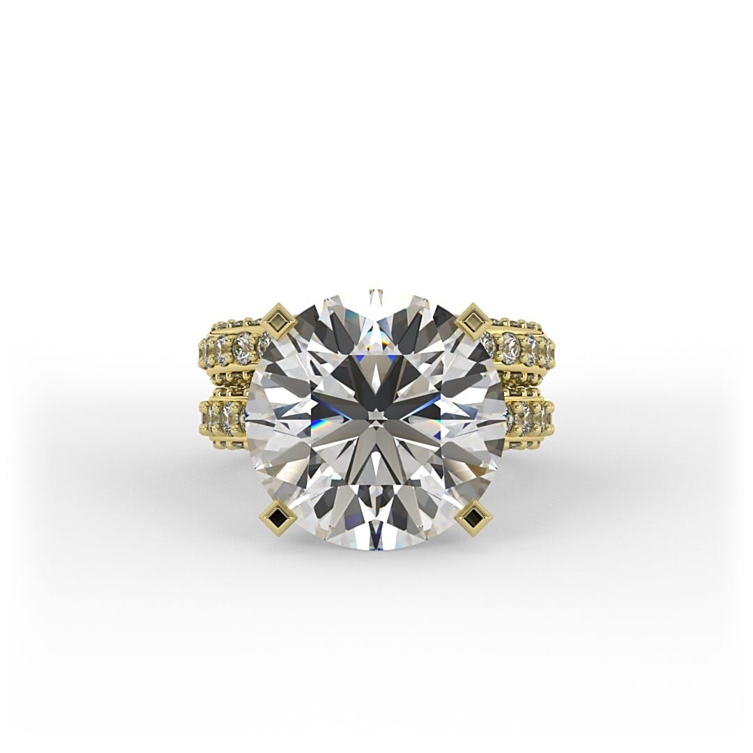 Iris Brilliant Round Pave Set Engagement Ring