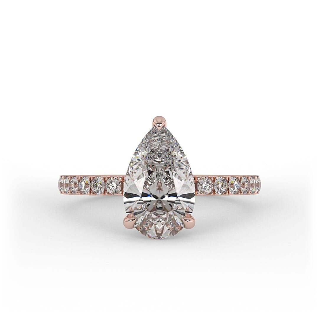 Isla Pear Pave Set Lab Grown Engagement Ring
