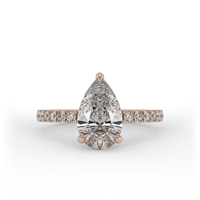 Isla Pear Pave Set Lab Grown Engagement Ring
