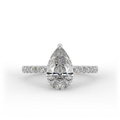 Isla Pear Pave Set Lab Grown Engagement Ring