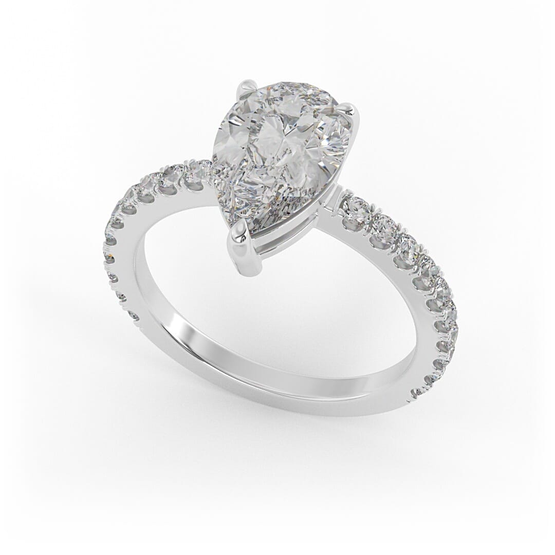 Isla Pear Pave Set Lab Grown Engagement Ring