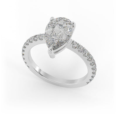 Isla Pear Pave Set Lab Grown Engagement Ring