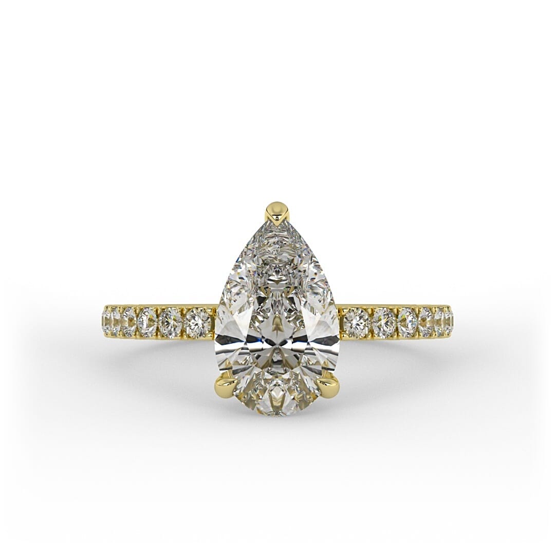Isla Pear Pave Set Lab Grown Engagement Ring