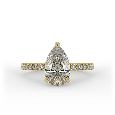 Isla Pear Pave Set Lab Grown Engagement Ring