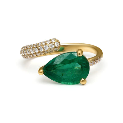 Emerald and Diamond Engagement Ring