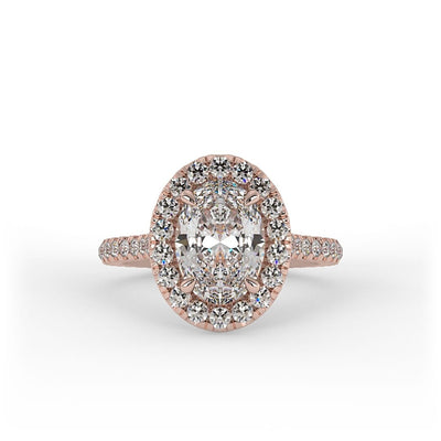 Josephina Brilliant Round Halo Set Engagement Ring