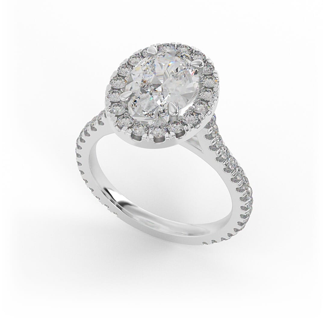 Josephina Brilliant Round Halo Set Engagement Ring