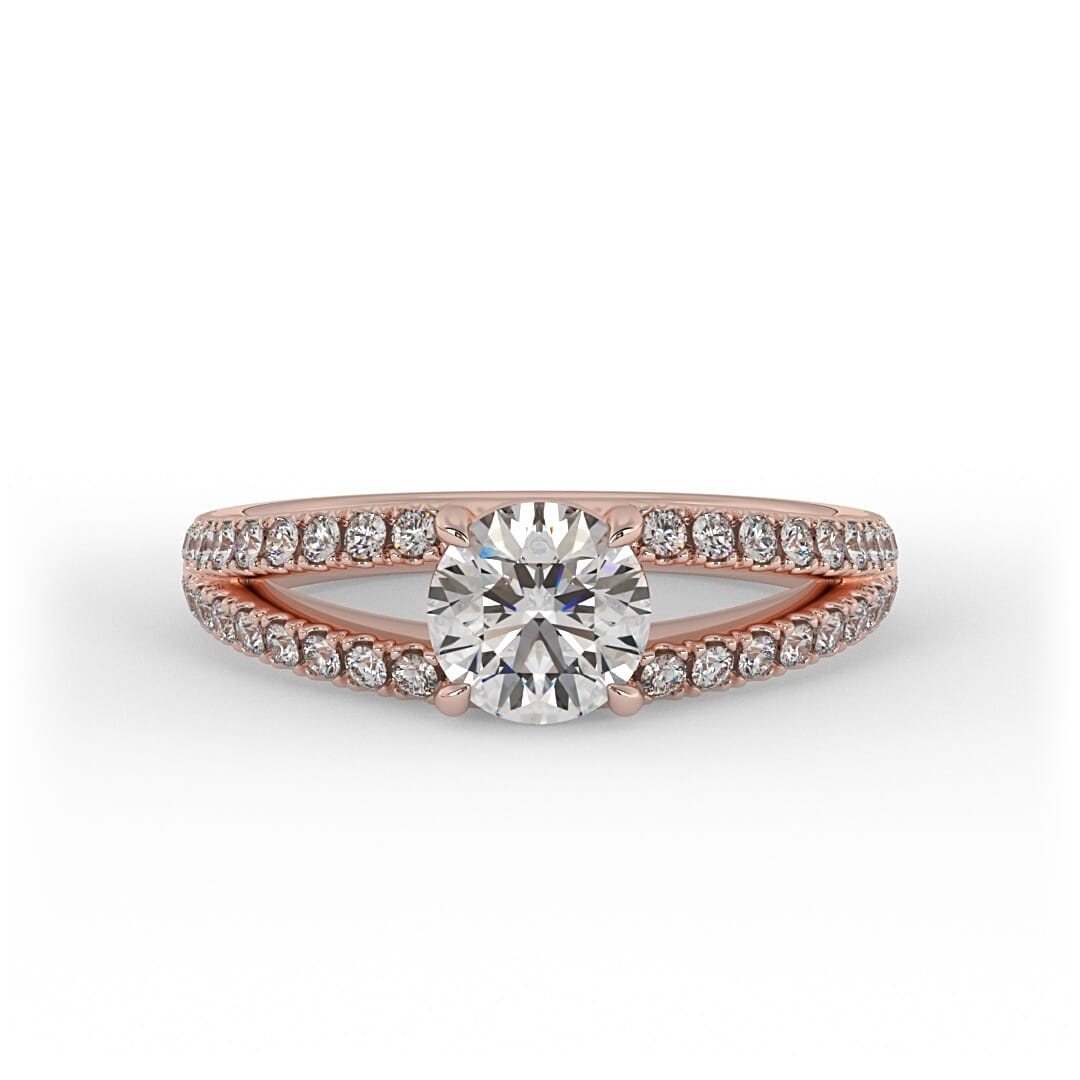 Lola Brilliant Round Pave Set Lab Grown Engagement Ring