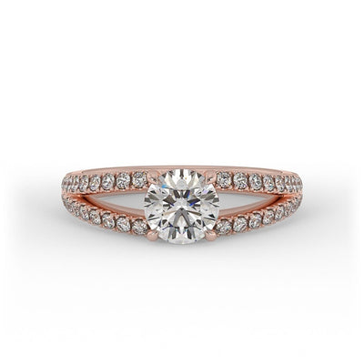 Lola Brilliant Round Pave Set Lab Grown Engagement Ring