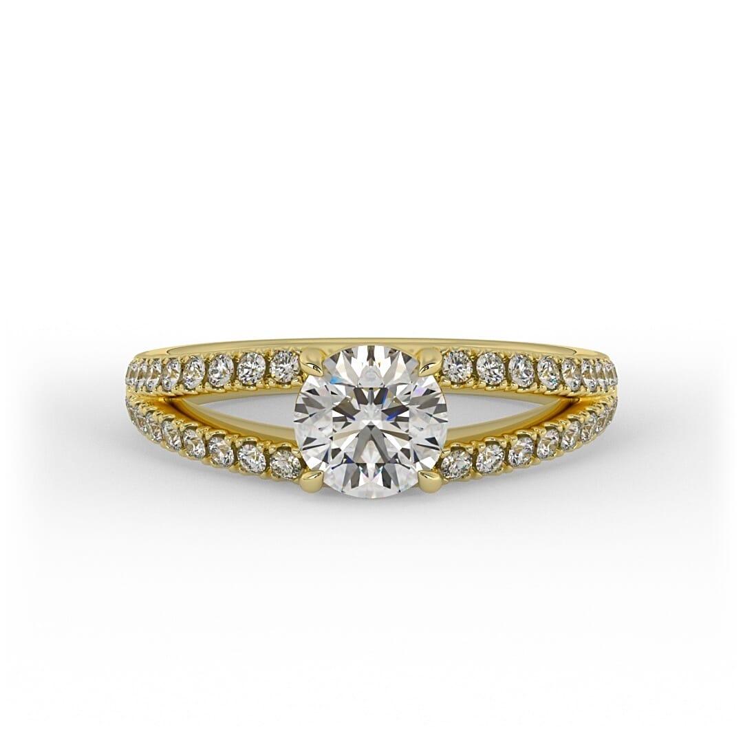 Lola Brilliant Round Pave Set Lab Grown Engagement Ring