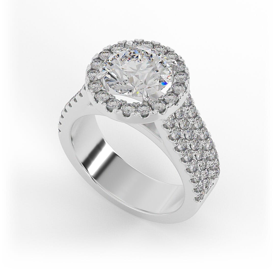 Mae Brilliant Round Halo Set Lab Grown Engagement Ring