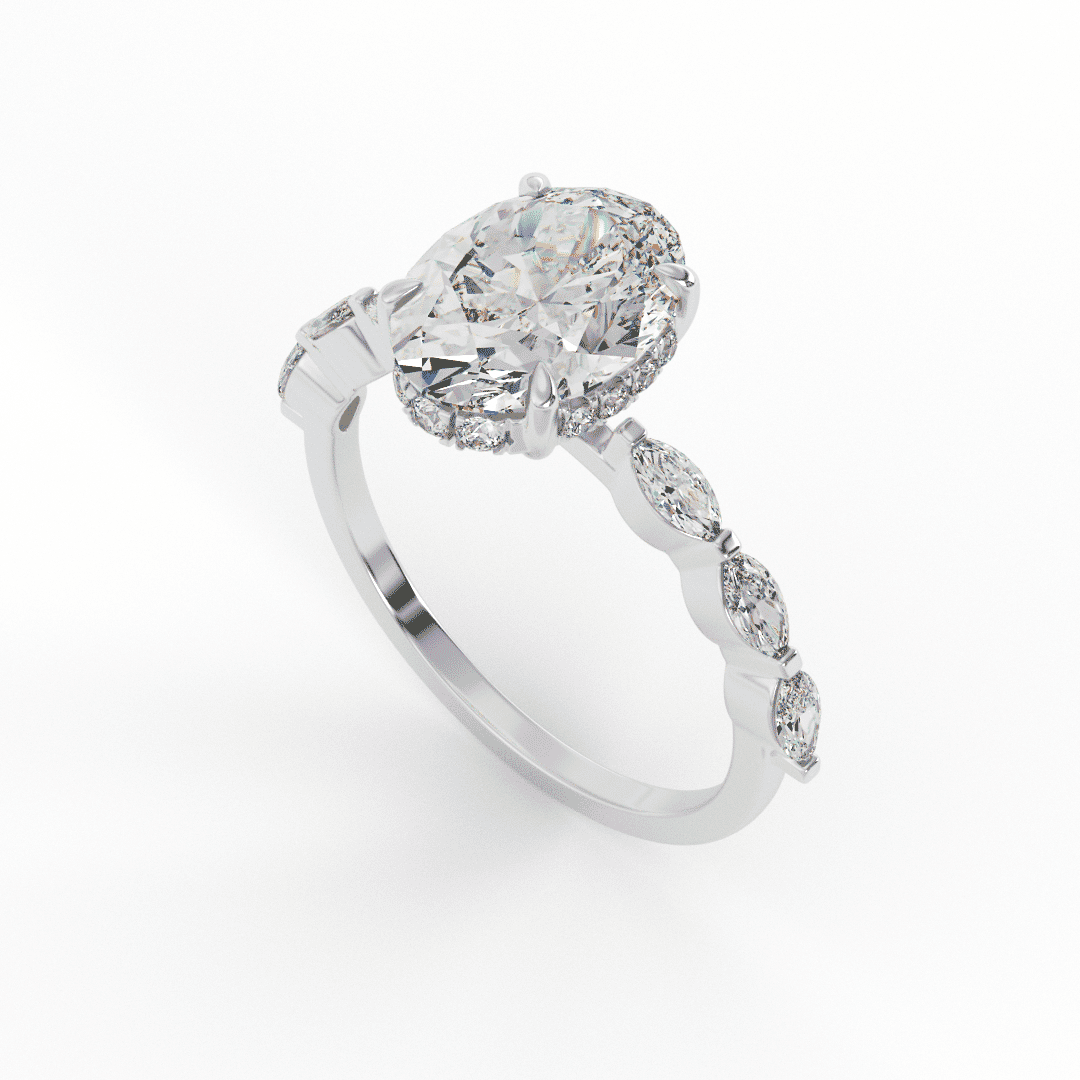 Mai Oval Prong Set Engagement Ring
