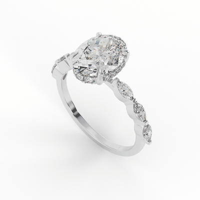 Mai Oval Prong Set Engagement Ring