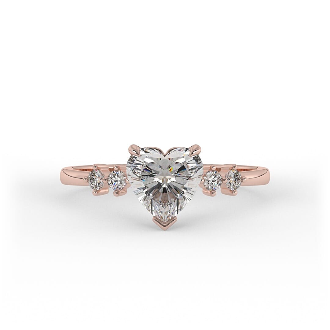 Margaret Heart Prong Set Lab Grown Engagement Ring