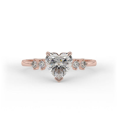 Margaret Heart Prong Set Lab Grown Engagement Ring