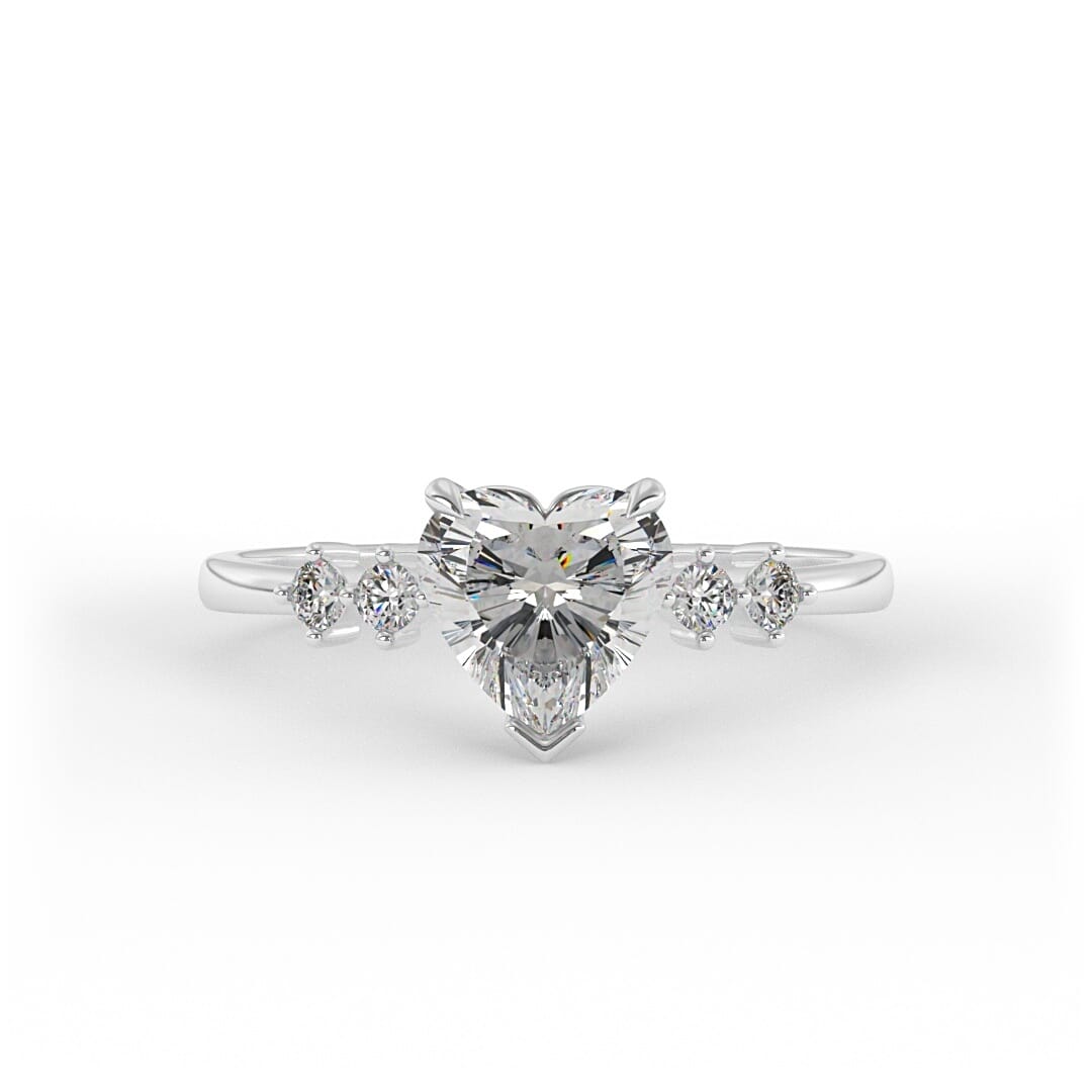 Margaret Heart Prong Set Lab Grown Engagement Ring