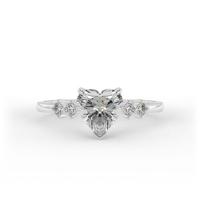 Margaret Heart Prong Set Lab Grown Engagement Ring