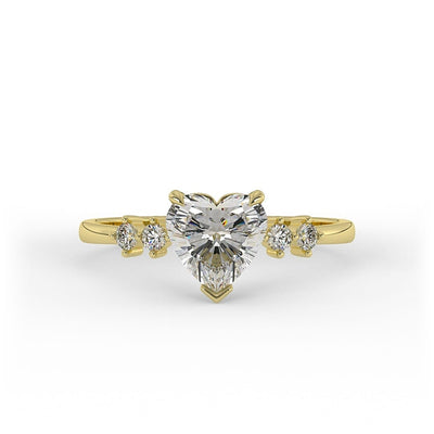 Margaret Heart Prong Set Lab Grown Engagement Ring