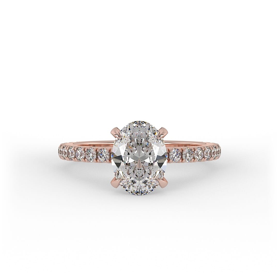 Maya Oval Pave Set Engagement Ring