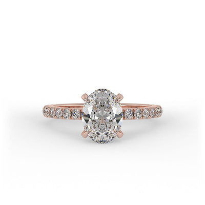 Maya Oval Pave Set Engagement Ring