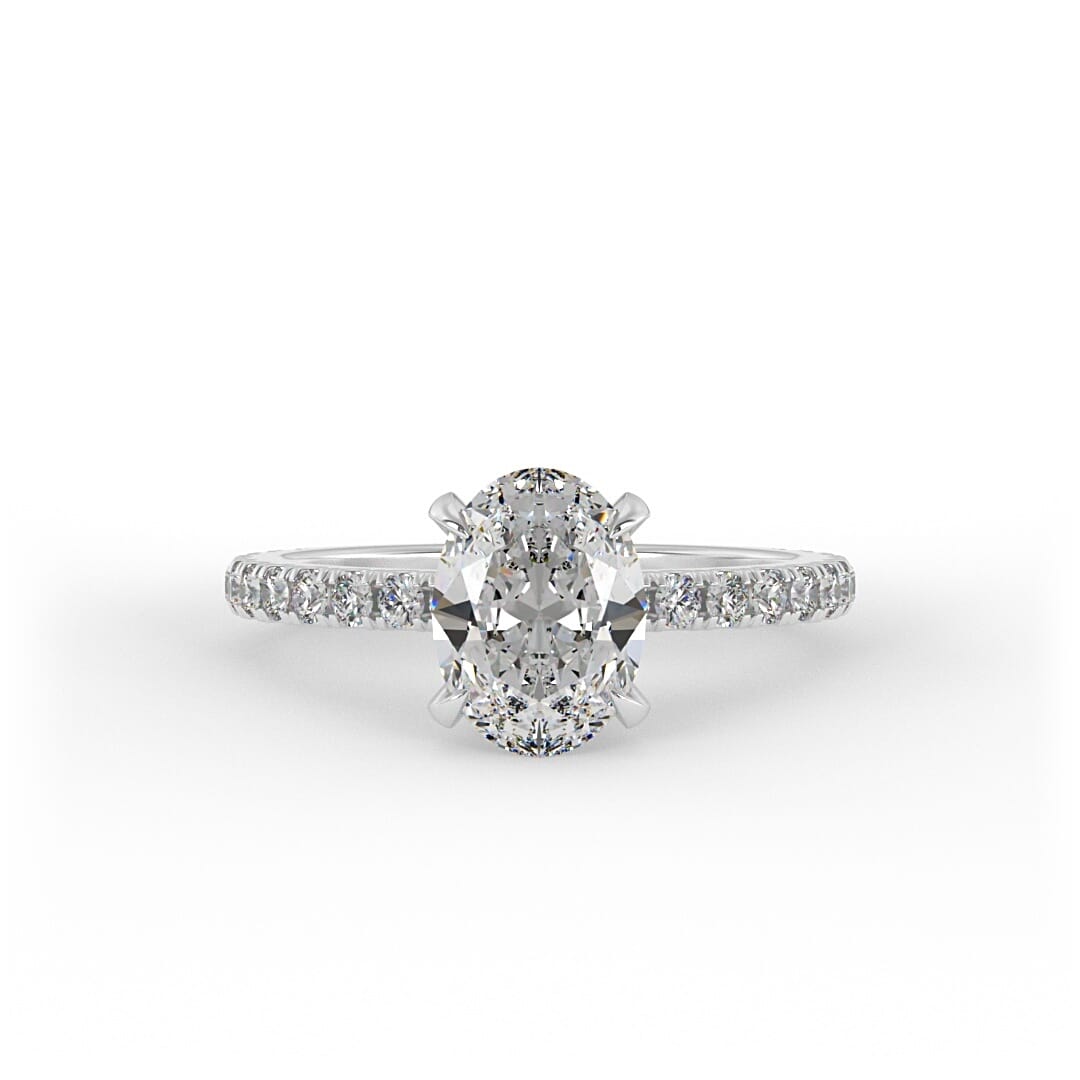 Maya Oval Pave Set Engagement Ring