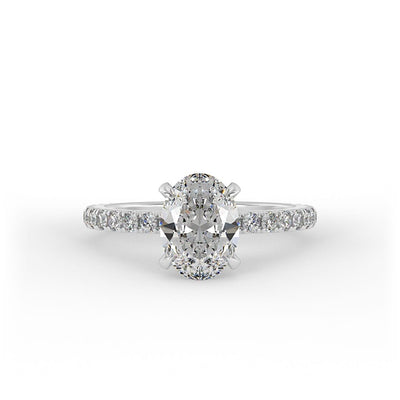 Maya Oval Pave Set Engagement Ring