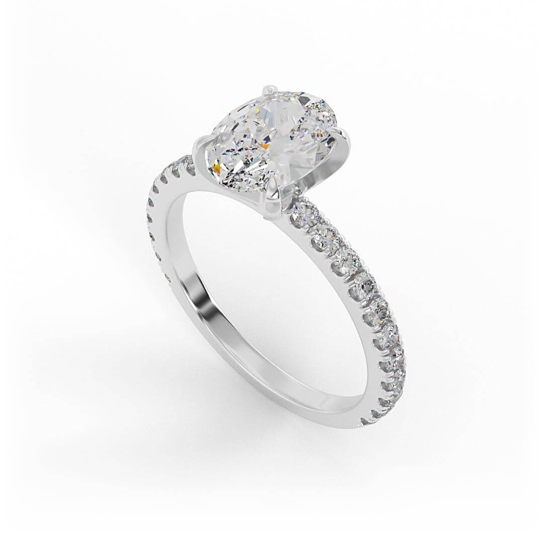 Maya Oval Pave Set Engagement Ring
