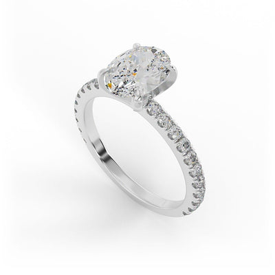 Maya Oval Pave Set Engagement Ring