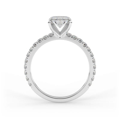 Maya Oval Pave Set Engagement Ring
