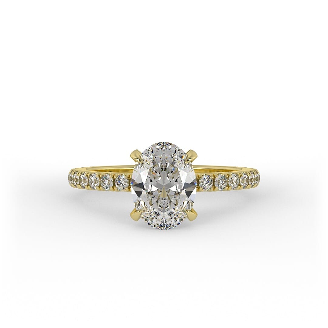 Maya Oval Pave Set Lab Grown Engagement Ring