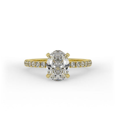 Maya Oval Pave Set Engagement Ring