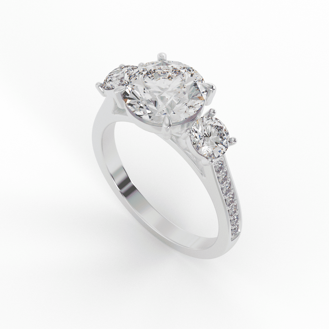 Michelle Brilliant Round 3 - Stone Set Engagement Ring