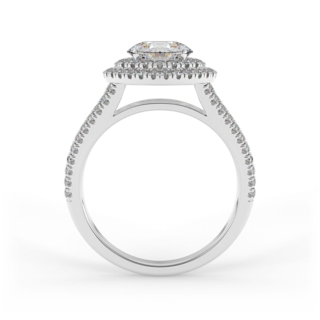 Mila Brilliant Round Double Halo Set Engagement Ring