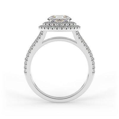 Mila Brilliant Round Double Halo Set Engagement Ring