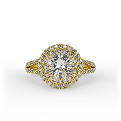 Mila Brilliant Round Double Halo Set Engagement Ring