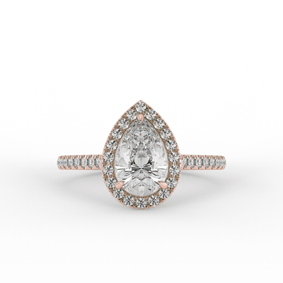 Natalie Pear Halo Set Engagement Ring