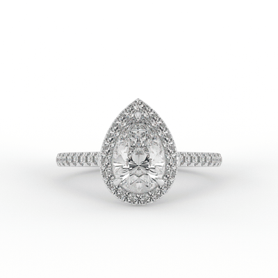 Natalie Pear Halo Set Engagement Ring