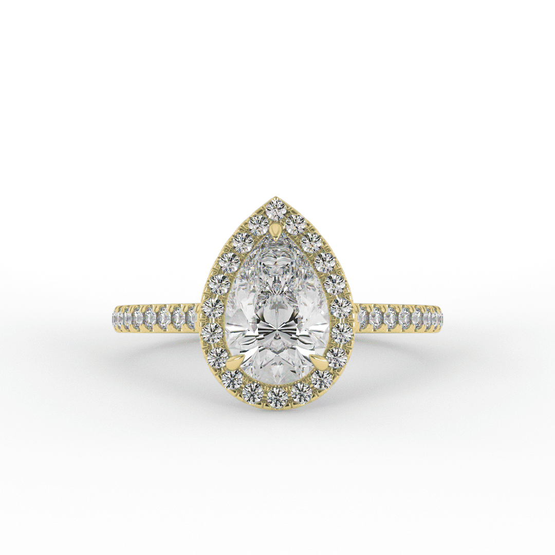 Natalie Pear Halo Set Engagement Ring