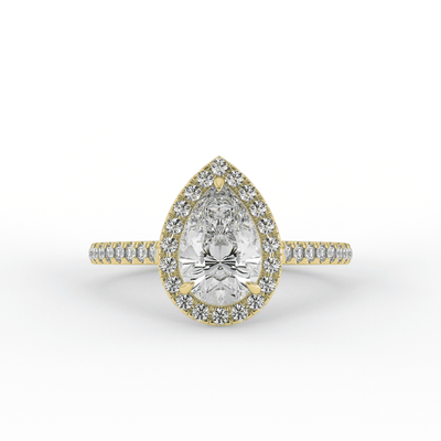 Natalie Pear Halo Set Engagement Ring