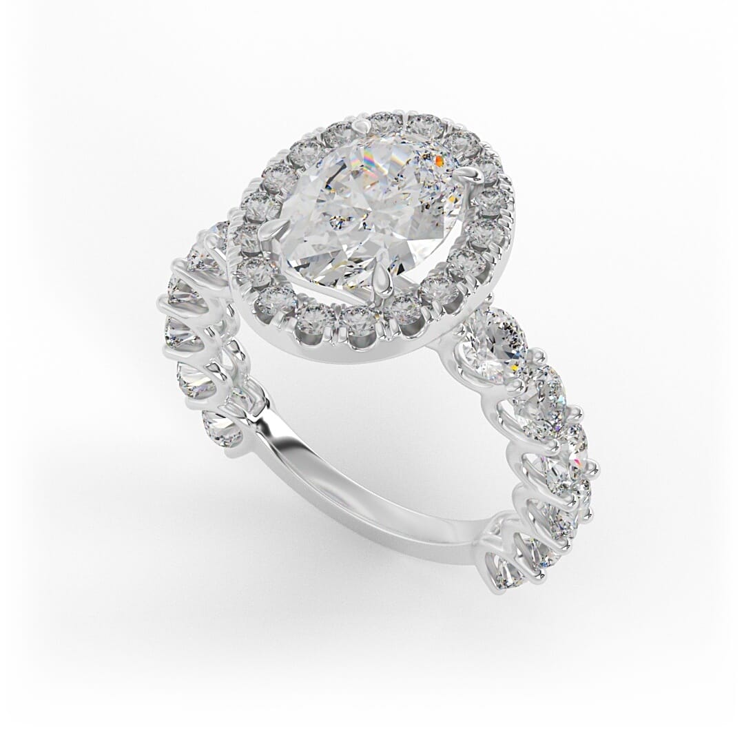 Olivia Oval Halo Set Lab Grown Engagement Ring