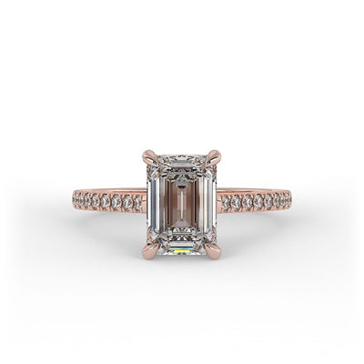 Ophelia Emerald Pave Set Lab Grown Engagement Ring
