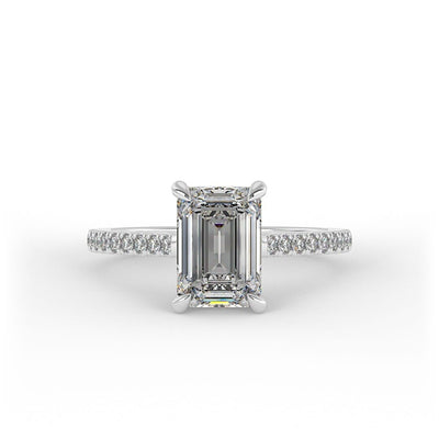Ophelia Emerald Pave Set Lab Grown Engagement Ring