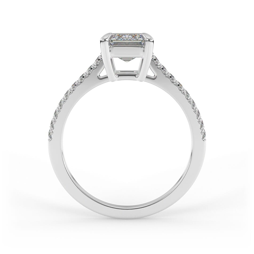 Ophelia Emerald Pave Set Lab Grown Engagement Ring
