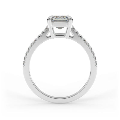 Ophelia Emerald Pave Set Lab Grown Engagement Ring