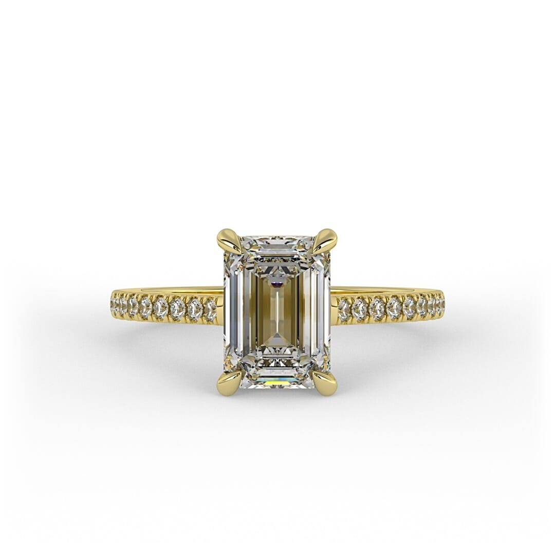 Ophelia Emerald Pave Set Lab Grown Engagement Ring
