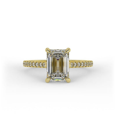 Ophelia Emerald Pave Set Lab Grown Engagement Ring