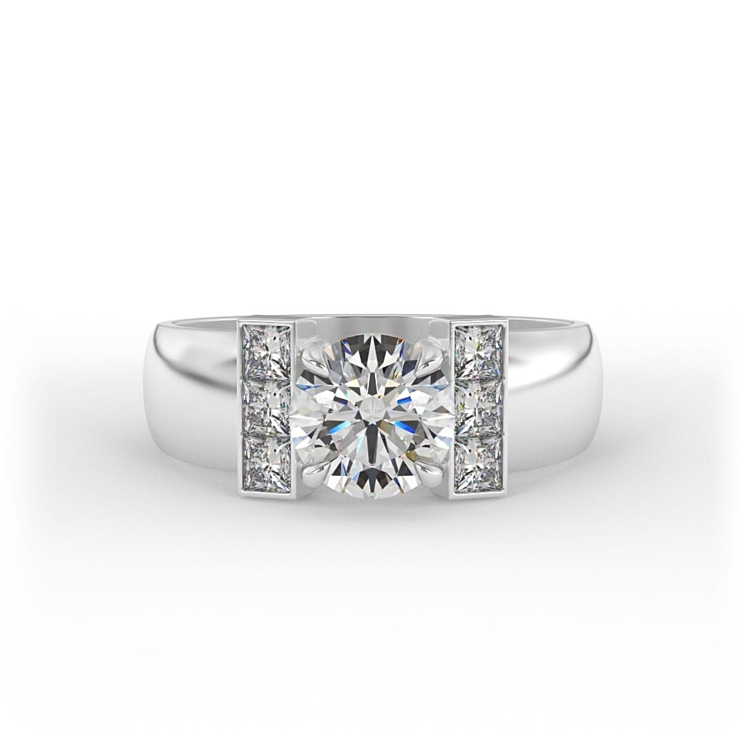 Penelope Brilliant Round Channel Set Engagement Ring