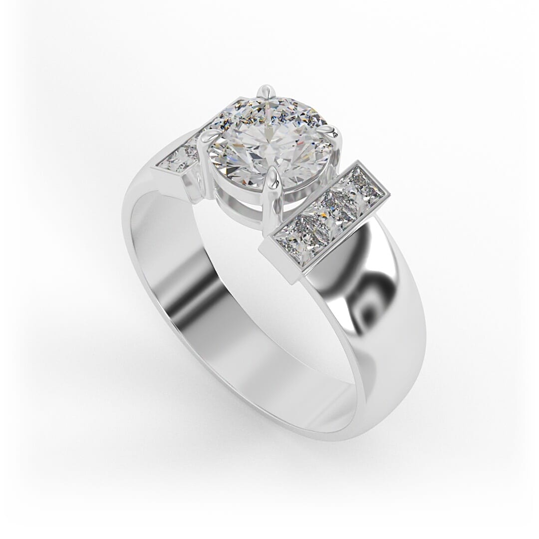 Penelope Brilliant Round Channel Set Engagement Ring