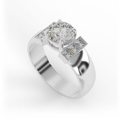 Penelope Brilliant Round Channel Set Engagement Ring
