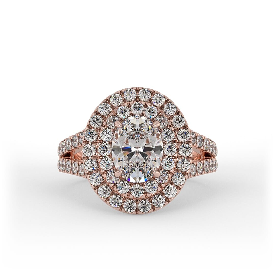 Phoebe Oval Double Halo Set Lab Grown Engagement Ring